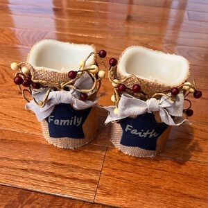 Primitive/Country Set of Battery Operated Candles - Like New!